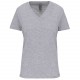 T-Shirt Bio150Ic Col V Femme, Couleur : Oxford Grey, Taille : XS