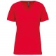 T-Shirt Bio150Ic Col V Femme, Couleur : Red, Taille : XS