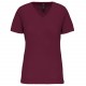 T-Shirt Bio150Ic Col V Femme, Couleur : Wine, Taille : XS