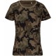 T-Shirt Camo Manches Courtes Femme, Couleur : Olive Camouflage, Taille : XS