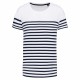 T-Shirt Marin Col Rond Bio Enfant, Couleur : Striped White / Navy, Taille : 4 / 6 Ans