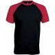 T-Shirt Bicolore Manches Courtes : Base Ball , Couleur : , Taille : 3XL