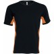 T-Shirt Bicolore Manches Courtes : Tiger , Couleur : Black / Orange, Taille : 3XL