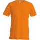 T-Shirt Col Rond Manches Courtes, Couleur : Orange, Taille : 3XL