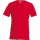 T-Shirt Col Rond Manches Courtes, Couleur : Red (Rouge), Taille : 3XL