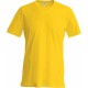 T-Shirt Col Rond Manches Courtes, Couleur : Yellow (jaune), Taille : 3XL