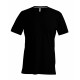 T-Shirt Col V Manches Courtes, Couleur : Black (Noir), Taille : 3XL