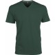T-Shirt Col V Manches Courtes, Couleur : Forest Green, Taille : 3XL