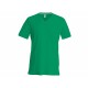 T-Shirt Col V Manches Courtes, Couleur : Kelly Green, Taille : 3XL