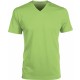 T-Shirt Col V Manches Courtes, Couleur : Lime (Vert Citron), Taille : 3XL