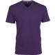 T-Shirt Col V Manches Courtes, Couleur : Purple (Violet), Taille : 3XL