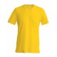 T-Shirt Col V Manches Courtes, Couleur : Yellow (jaune), Taille : 3XL