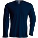 T-Shirt Homme Col V Manches Longues, Couleur : Navy (Bleu Marine), Taille : 3XL