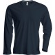 T-Shirt Homme Col Rond Manches Longues, Couleur : Dark Grey, Taille : 3XL