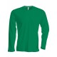 T-Shirt Homme Col Rond Manches Longues, Couleur : Kelly Green, Taille : 3XL