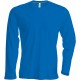 T-Shirt Homme Col Rond Manches Longues, Couleur : Light Royal Blue, Taille : 3XL