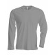 T-Shirt Homme Col Rond Manches Longues, Couleur : Oxford Grey, Taille : 3XL