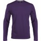 T-Shirt Homme Col Rond Manches Longues, Couleur : Purple (Violet), Taille : 3XL
