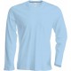 T-Shirt Homme Col Rond Manches Longues, Couleur : Sky Blue (Bleu Ciel), Taille : 3XL