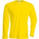 T-Shirt Homme Col Rond Manches Longues, Couleur : Yellow (jaune), Taille : 3XL