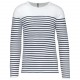 Marinière manches longues homme, Couleur : Striped White / Navy, Taille : S