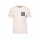 T-shirt coton bio avec poche , Couleur : Cream / Grey heather, Taille : S