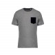 T-shirt coton bio avec poche , Couleur : Grey Heather / Black, Taille : S