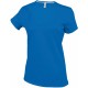 T-Shirt Col Rond Manches Courtes Femme, Couleur : Light Royal Blue, Taille : 3XL