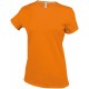 T-Shirt Col Rond Manches Courtes Femme, Couleur : Orange, Taille : 3XL