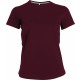 T-Shirt Col Rond Manches Courtes Femme, Couleur : Wine (Bordeaux), Taille : 3XL