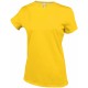 T-Shirt Col Rond Manches Courtes Femme, Couleur : Yellow (jaune), Taille : 3XL