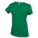 T-Shirt Col V Manches Courtes Femme, Couleur : Kelly Green, Taille : 3XL