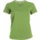 T-Shirt Col V Manches Courtes Femme, Couleur : Lime (Vert Citron), Taille : 3XL