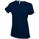 T-Shirt Col V Manches Courtes Femme, Couleur : Navy (Bleu Marine), Taille : 3XL