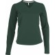 T-Shirt Col V Manches Longues Femme, Couleur : Forest Green, Taille : 3XL