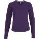 T-Shirt Col V Manches Longues Femme, Couleur : Purple (Violet), Taille : 3XL