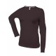 T-Shirt Col Rond Manches Longues Femme, Couleur : Chocolate, Taille : 3XL