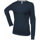 T-Shirt Col Rond Manches Longues Femme, Couleur : Dark Grey, Taille : 3XL