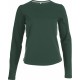 T-Shirt Col Rond Manches Longues Femme, Couleur : Forest Green, Taille : 3XL