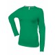 T-Shirt Col Rond Manches Longues Femme, Couleur : Kelly Green, Taille : 3XL