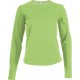 T-Shirt Col Rond Manches Longues Femme, Couleur : Lime (Vert Citron), Taille : 3XL