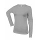 T-Shirt Col Rond Manches Longues Femme, Couleur : Oxford Grey, Taille : 3XL