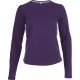 T-Shirt Col Rond Manches Longues Femme, Couleur : Purple (Violet), Taille : 3XL