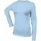 T-Shirt Col Rond Manches Longues Femme, Couleur : Sky Blue (Bleu Ciel), Taille : 3XL