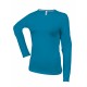 T-Shirt Col Rond Manches Longues Femme, Couleur : Tropical Blue, Taille : 3XL