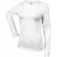 T-Shirt Col Rond Manches Longues Femme, Couleur : White (Blanc), Taille : 3XL