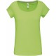 T-shirt col bateau manches courtes femme, Couleur : Lime (Vert Citron), Taille : S