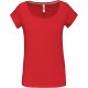 T-shirt col bateau manches courtes femme, Couleur : Red (Rouge), Taille : S