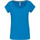 T-shirt col bateau manches courtes femme, Couleur : Tropical Blue, Taille : S