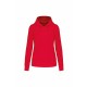Sweat-Shirt Écoresponsable à Capuche Femme, Couleur : Red, Taille : XS